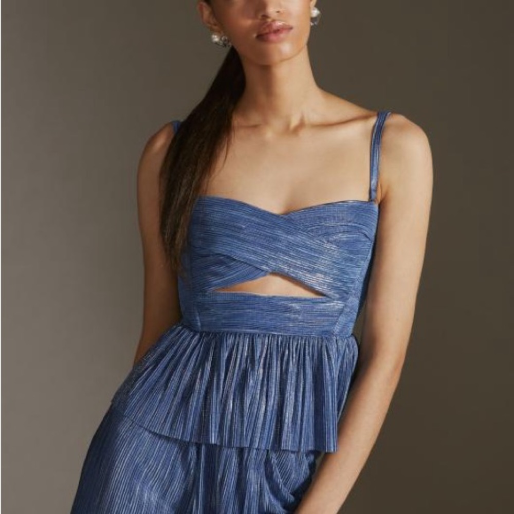 Sabina Musayev Shimmer Cami Iris Blue